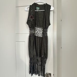 Long sleeveless vest